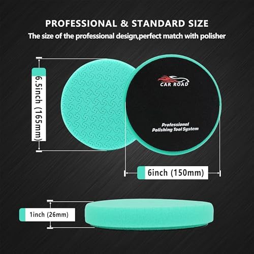 7-Piece Buffing Polishing Pads Kit, 6 Inch Foam & Wool Pad Set for Car Buffer Polisher, Cutting Compounding Waxing (150mm)