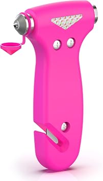 THINKWORK 3-in-1 Pink Car Safety Hammer Gift for Women, Family, Children