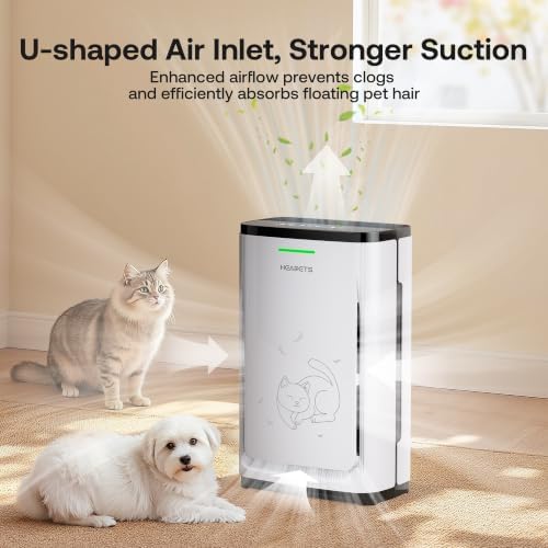 Pet Air Purifier Large Home 4200 sq ft, Suck up Floating Pet Hair