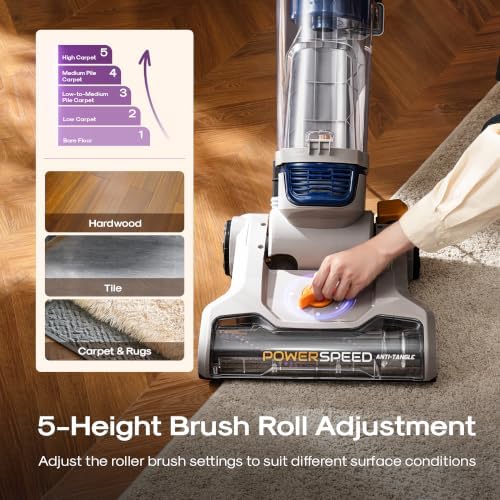 Eureka Upright Vacuum Cleaners for Home, PowerSpeed Anti-Tangle, E2