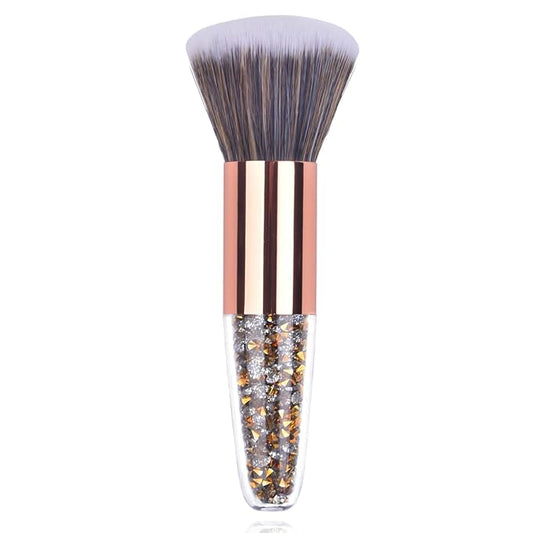 Nail Art Dust Powder Remover Brush Rhinestone Handle Nail Art Dust Cleaner Brush Professional Nail Art Tool for Acrylic Gel Nails