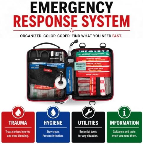 42-Piece Emergency Response First Aid Kit, Compact Everyday Kit