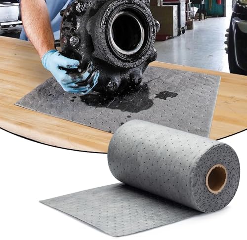 Heavy Duty Absorbent Mat Roll for Oil, Water and Other Liquids, Suitable for Multi-Purpose Super Absorbent Pads (15" W x 150' L)