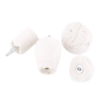 4 Pack Car Buffing Pad, Keenso Auto Cotton Polishing Mop Wheel Polishing Waxing Pads Kits for Automobile Motorcycle Beau