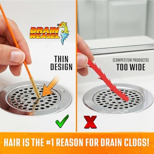 Drain Weasel Refill for Sink Snake Hair Clog Remover, 10 Pack