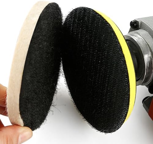 5 Pcs 5" Wool Felt Polishing Pads, Flocking Hook & Loop Back