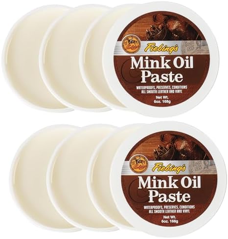 Mink Oil for Leather Boots (6 Pack, 6 oz Each) - Leather Cleaner & Conditioner - Waterproof, Preserve, Soften All Smooth Leathercraft & Vinyl - Prevents Salt Stains On Couch, Shoe, Purse