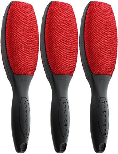 Magik Brush with Black Handle- Double-Sided Lint Remover Brush, Pet Hair and Dust Cleaner for Clothing, Bedding, Upholstery - Trusted Fabric Lint Roller, Reusable Lint Brush (3-Pack)