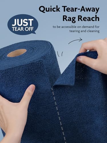 Microfiber Cleaning Cloth Roll-75 Sheets, 12"x12" (Navy Blue)