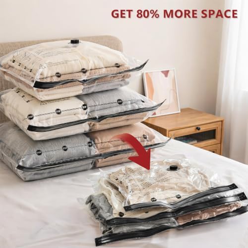 Travel Vacuum Bags with Rechargeable Pump, 18 Combo, Clear