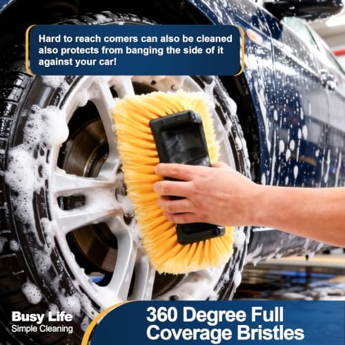 Five-Sided Car Wash Brush with 61" Long Handle No Scratch