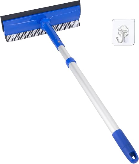 Window Cleaner Tool for Home with 20''-30'' Extension Pole, Squeegee for Car Windshield Cleaning, Glass Washer for Showe
