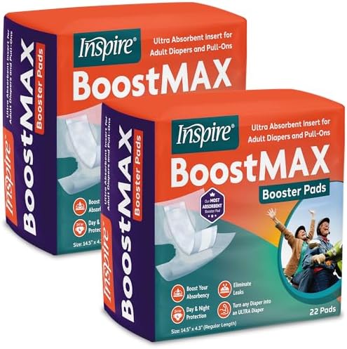 Incontinence Booster Pads Super Absorbent Absorbs Over 5 Cups! | Incontinence Pad Insert Liner Women and Men | Diaper Pads Inserts for Adult Diapers Overnight