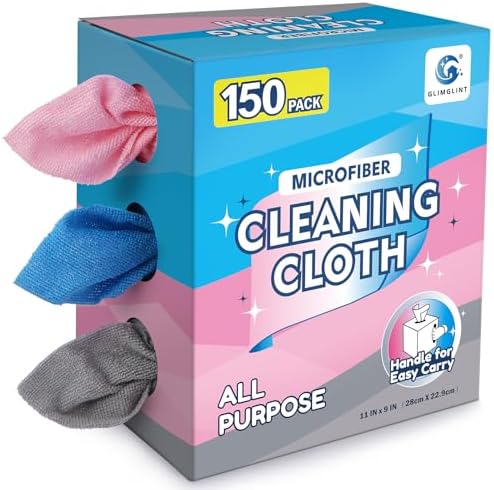 Microfiber Cleaning Cloth 150 Pack, Reusable Paper Towels 11 x 9