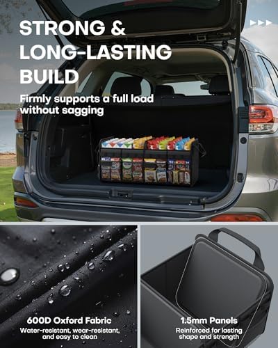Tactical Trunk Organizer - Car Storage with Front MOLLE Pockets