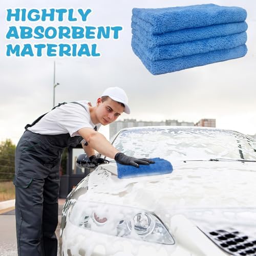4 Pcs Extra Large Microfiber Cleaning Cloth, 30"x20" Washable Reusable Floor Cloth for Squeegee Mop House Floor Kitchen Car Window Highly Absorbent, Lint and Streak Free