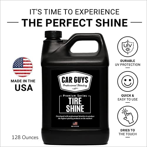 Tire Shine Spray 1 Gallon Refill - The Perfect Deep Black Shine - Long Lasting Car Tire Dressing - No Sling & Dry to Touch - Sprayer Not Included