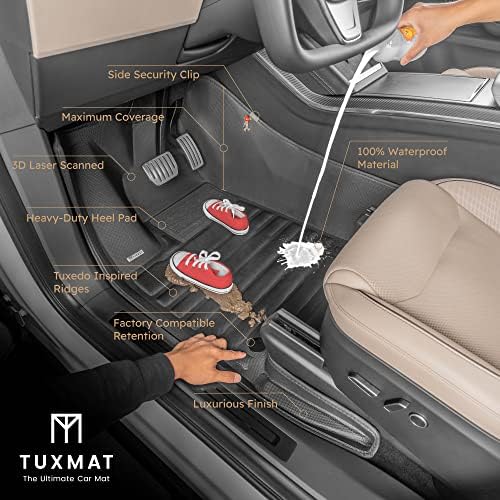 For Honda S2000 1999-2009 Models - Custom Car Mats - Maximum Coverage, All Weather, Laser Measured - This Full Set Includes 1st Row Black