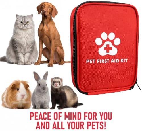 Dog First Aid Kit, Pet Travel Essentials, Emergency Supplies for Cats, Dogs
