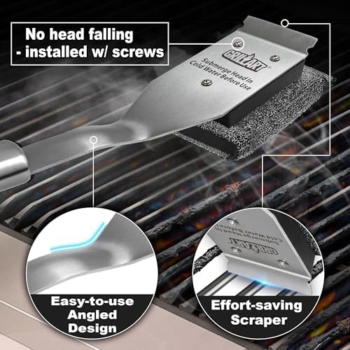 SteamWizards Grill Brush, Bristle Free & Outdoor BBQ Scrub Scraper