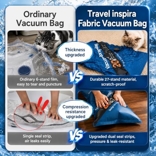 Oxford Fabric Vacuum Storage Bags for Travel, Tear & Scratch Resistant