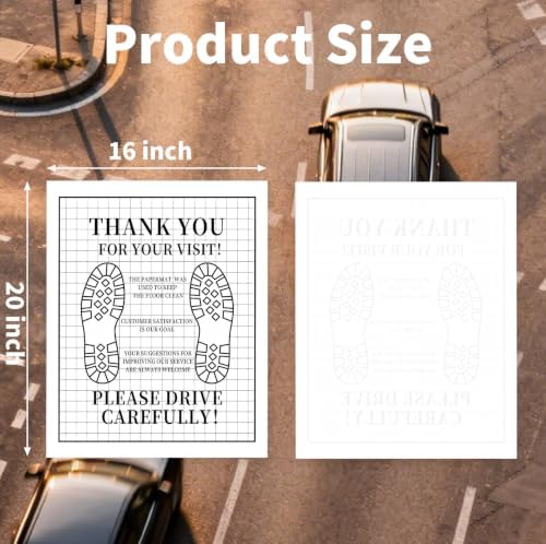 Paper Floor Mats for Cars, Disposable White Automotive Floor Mats, Waterproof Kraft Paper Car Floor Mats, Temporary Car Detailing Supplies, Interior Car Accessories for Auto Dealership (600)