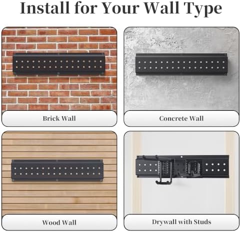 Garage Wall Organizer, 49.5-Inch Tool Rack, 510 lb Capacity