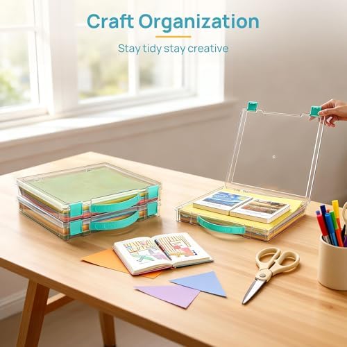 3 Pack Board Game Storage with Handle and Snap-Tight Latch Lid