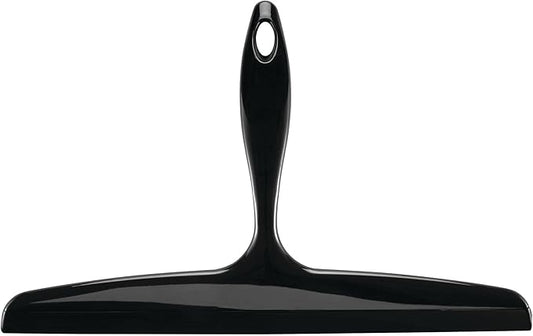 iDesign Bathroom Plastic Shower Squeegee with Wall Hook - Black
