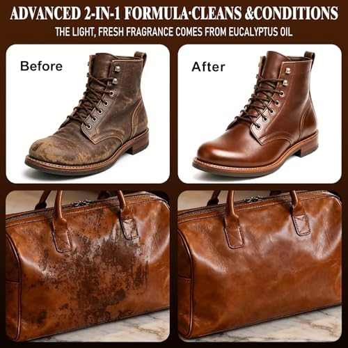 Yellow Saddle Soap for Leather 8oz set - Leather Cleaner and Conditioner to Soften, Protect & Restore Leathercraft - Leather Cleaner for Car Seat, Couch, Shoes, Purse, Boot, Handbag & Saddles