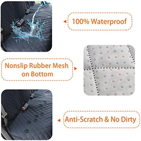 Honest Dog Car Seat Covers, Dog seat Cover with Side Flap for Cars, Trucks, and Suv's - Waterproof & Nonslip Pet Seat Cover for Backseat