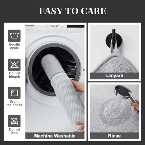 Super Absorbent Bath Mat, Low-Profile Bathroom Rug, Breathable Quick Dry Bathroom Mats for Floor, Machine Washable Thin Bath Rug for in Front of Sink Bathtub,Outside Shower,Grey, 20"x31"