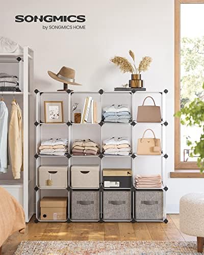 16 Cube Storage Organizer，Plastic stackable cube shelf