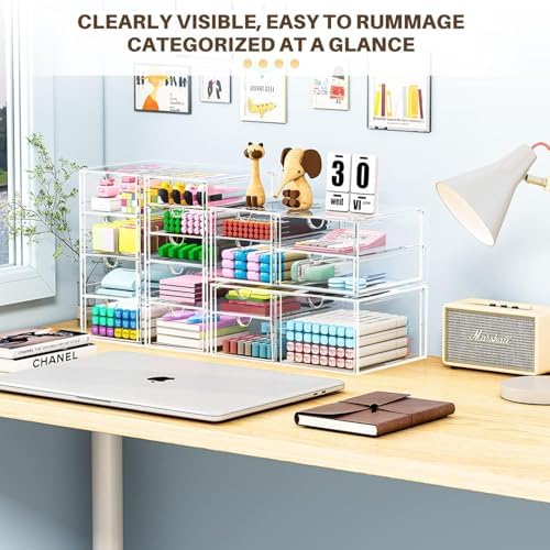 Acrylic16-Drawer Storage & Makeup Organizer for Desk