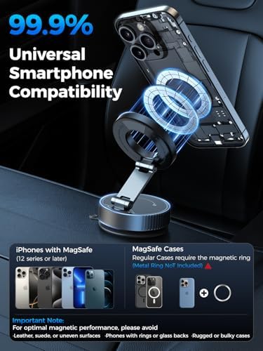 Magnetic Car Phone Holder for Magsafe,Nano Gel 360°Adjustable Phone Mount