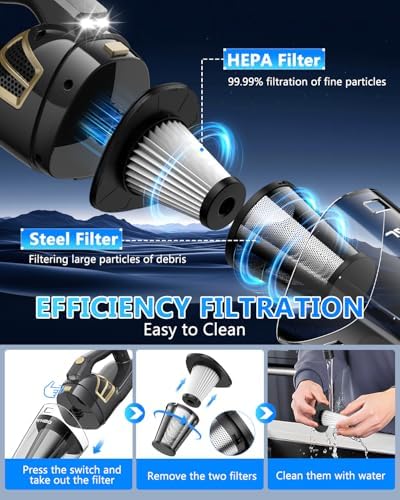 Handheld Vacuum Cordless Rechargeable, Hand Held Car Vacuum Cleaner