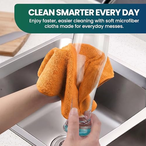 Microfiber Cleaning Cloths, 12 Pack, 40 x 40 cm, 350 GSM