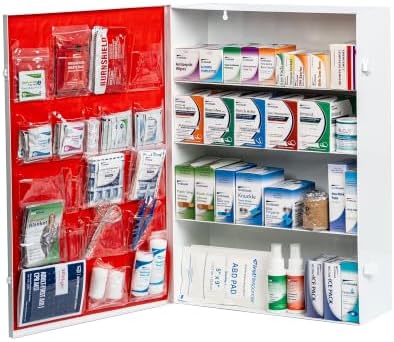 Restaurant Metal First Aid Cabinet, Wall Mountable (Class A with Tablets, 4 Shelf)