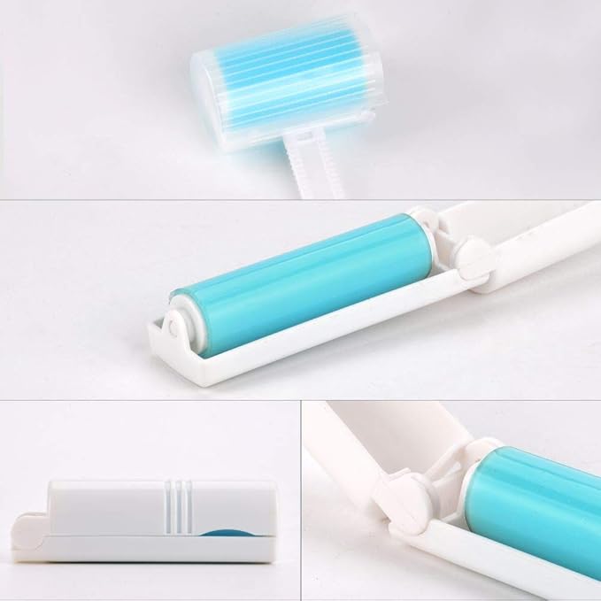 Lint Roller 5 Pack, Reusable Washable Lint Roller Sticky Gel Lint Remover Pet Hair Remover Cleaner for Clothes, Travel Essentials Household Use, Include Large Small Size