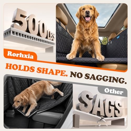 3-in-1 Dog Car Seat Cover for Back Seat with Road Trip & Daily Mode