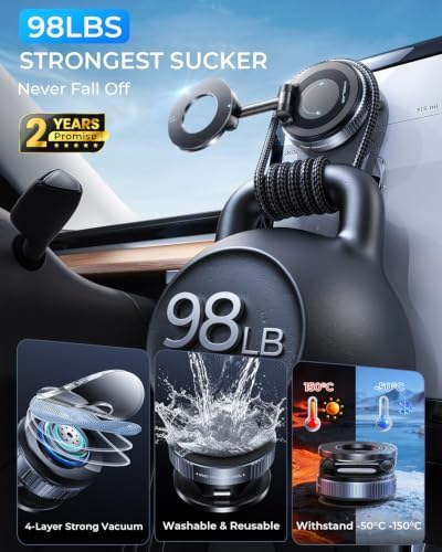 2026 Upgraded for MagSafe Vacuum Car Phone Mount, 360° Adjustable