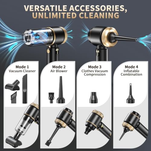 Car Vacuum, 20000PA Powerful Suction 6000mAh up to 40 Minutes Black