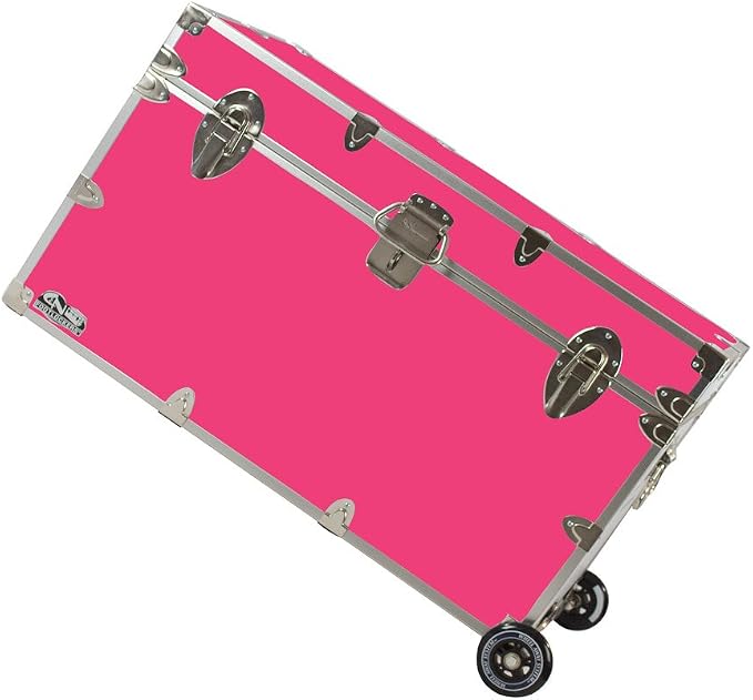 C&N Footlockers - XL Graduate Storage Trunk w/Wheels - Made in the USA - STEEL Footlocker for College Dorm Room & Summer