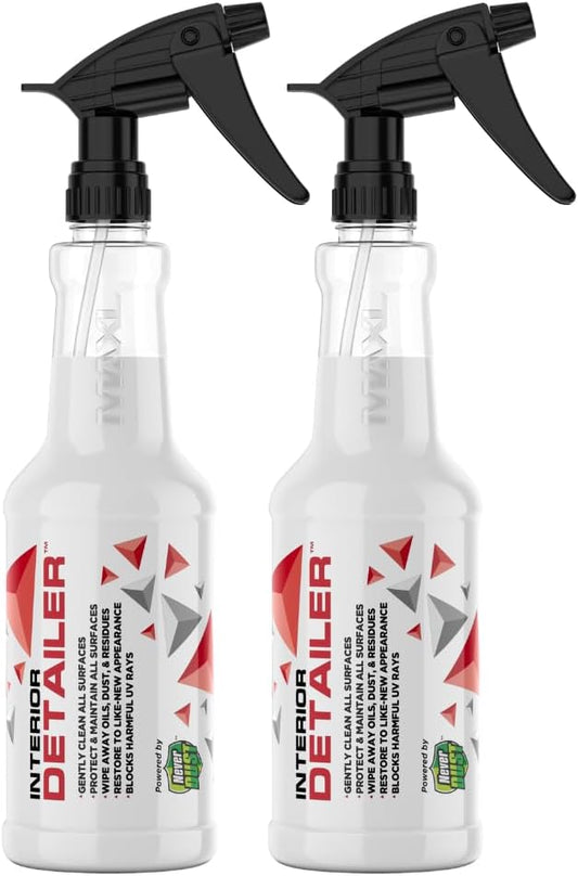 MAXL® Interior Car Cleaner Detailer Spray with NeverDust® Technology Formula (20oz, 2 Pack) - Repels Dust, Wipes Oil, Residue with Matte Finish for Leather, Dash, Trim & Screens - Safe on All Surfaces