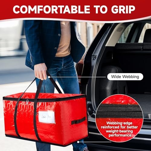 Red Moving Bags Heavy Duty Extra Large 8 Pack 97L Storage Totes with Zippers Reinforced Handles Water Resistant for College Dorm Household Home Moving Supplies