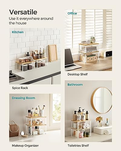 Cabinet Organizer Shelf, Set of 2 Spice Rack, Kitchen Storage