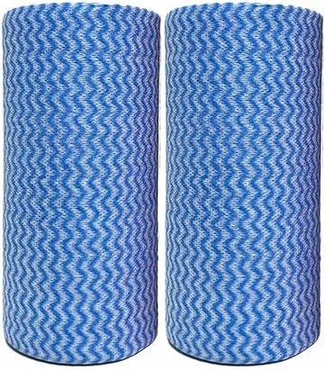 Disposable Cleaning Cloths Roll Disposable Dish Cloth Multi-Purpose Heavy Duty Paper Towels-200 Sheets,Blue