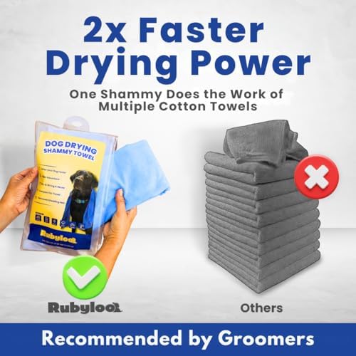 Shammy Dog Towel for Drying Dogs Large, 34x26in, Ultra Absorbent, 1 Pack