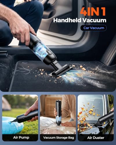 Cordless Car Vacuum, 18000Pa Handheld Vacuum for Car, Desk, Home & Pets