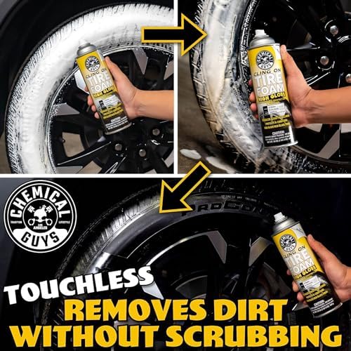 Cling On Tire Foam 3-in-1 Cleaner, Dressing & Shine, 16 oz (Pack of 2)